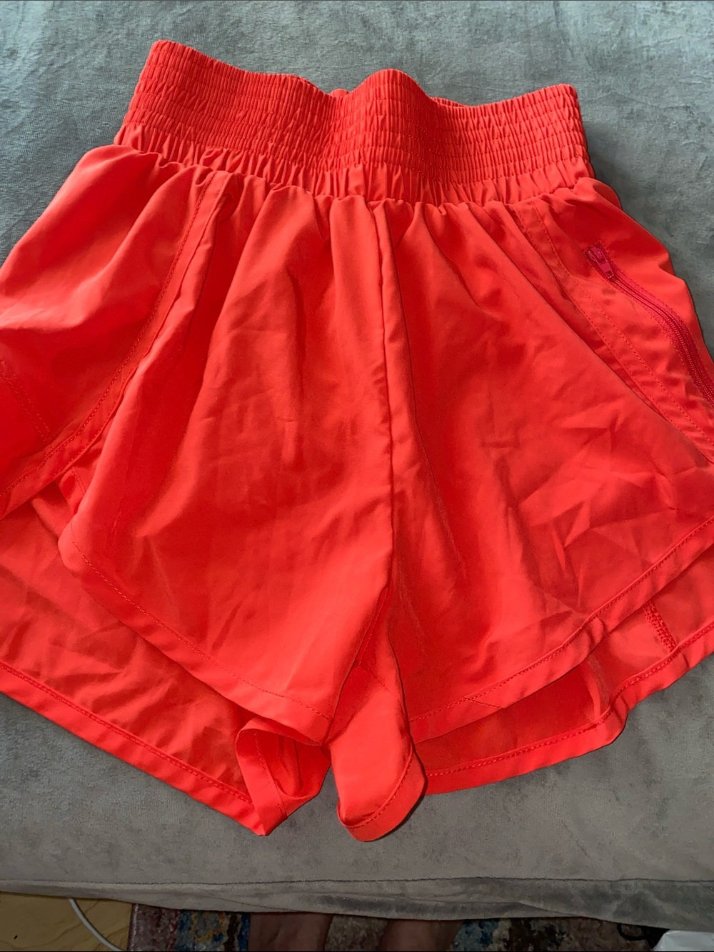 Women’s XS High-Waist Red Athletic Shorts with liner